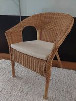 IKEA AGEN Rattansessel / Korbstuhl mit Sitzkissen