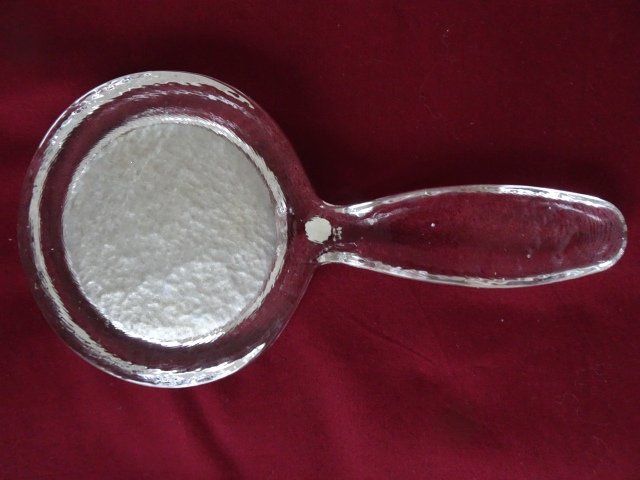 Bicchieri: Handspiegel rund mit Griff, Glas massiv – Nuovo (secondo la descrizione) da Berikon venduto da Akronym55 4