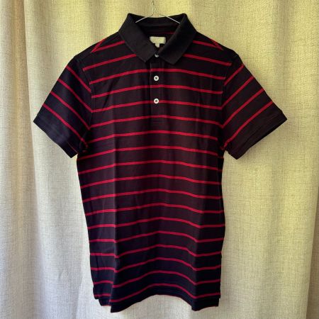 Taille S – Polo bleu rayures rouges – OVS