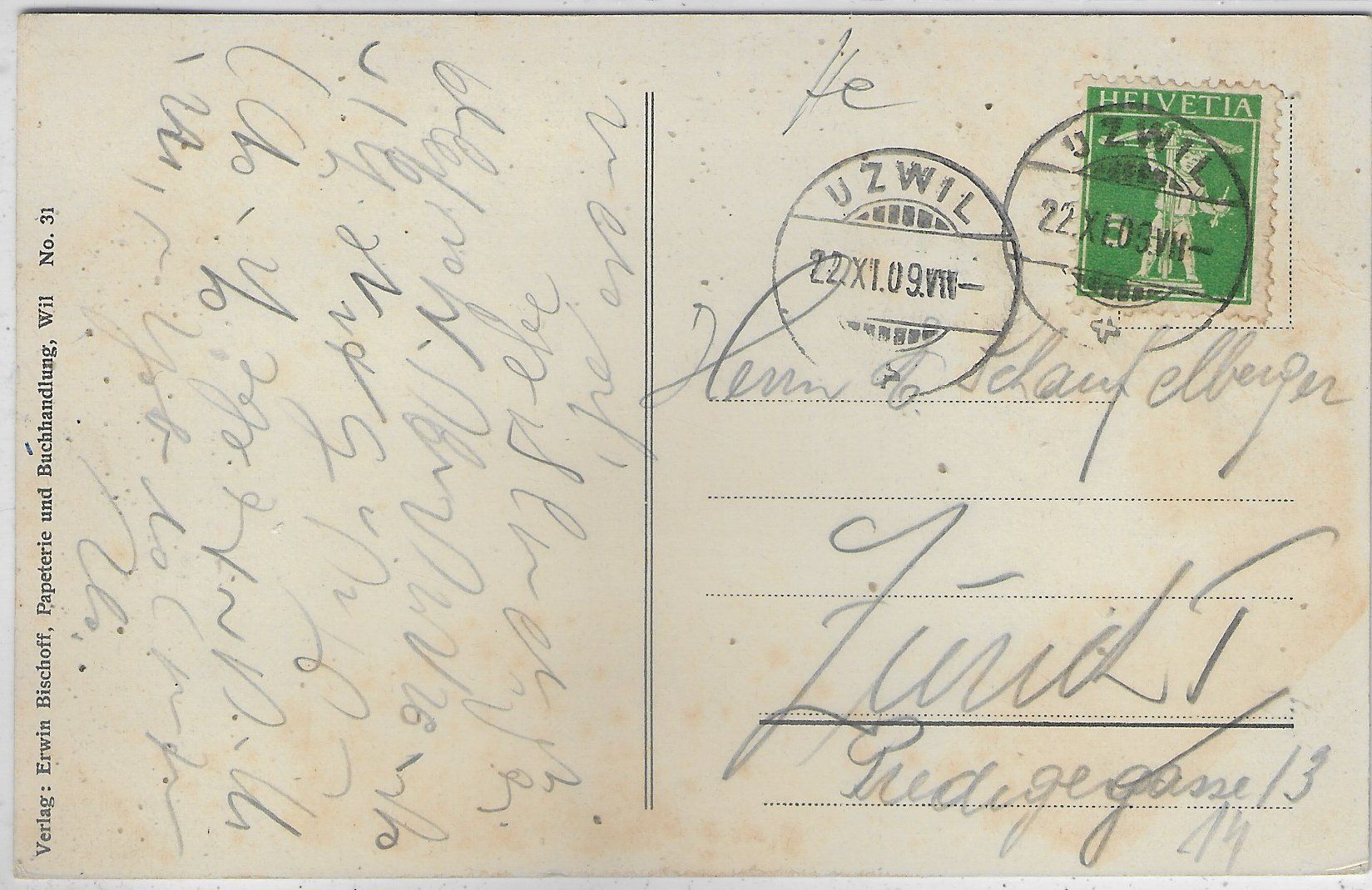 Cartoline postali: Wil SG - Generalansicht - Litho – Usato da Ettingen venduto da Kartenplanet 1
