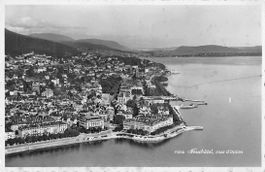SOUVENIR de NEUCHATEL - vue d'avion 1950