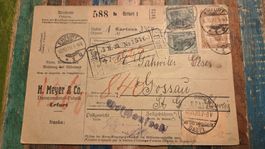 1920 Paketkarte Erfurt