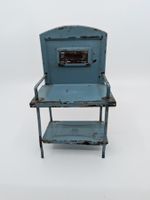 Antikes Puppenhausmöbel Blechmöbel blauer Waschtisch
