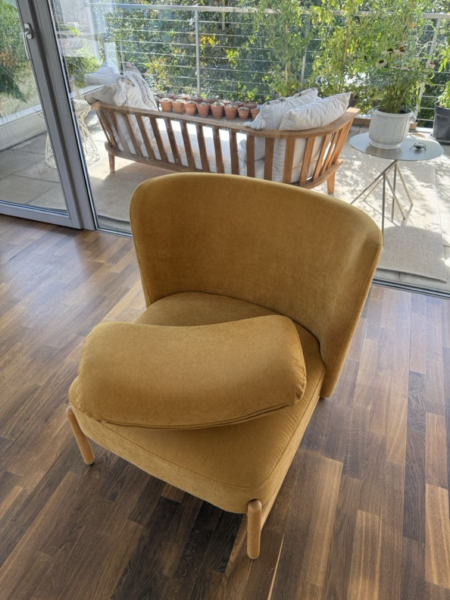 La Redoute Poltrone: Okerfarbener Sessel aus Samt – Usato da Stadel venduto da Atropa1969 6