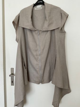 Leinen Jacke Gr XL beige/grau neuwertig