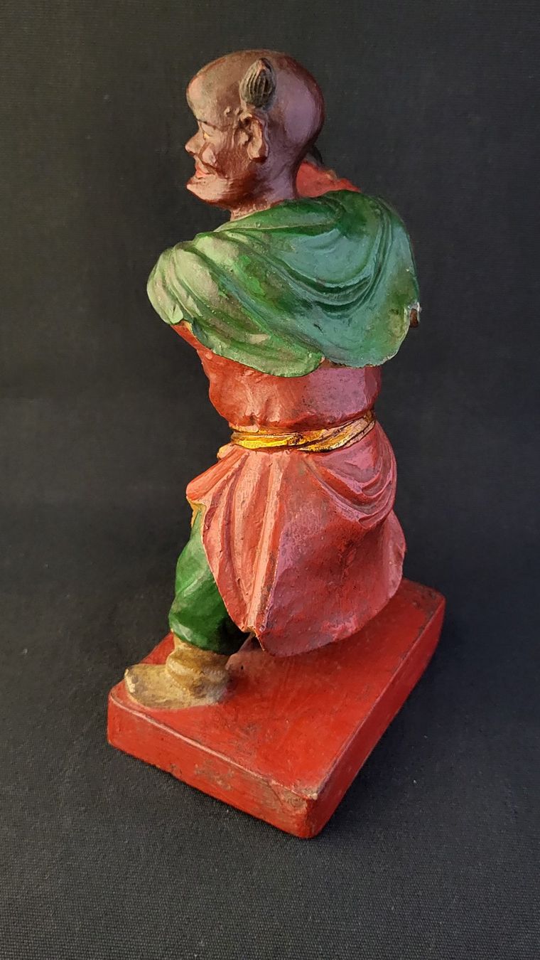 Statuette: Asiatischer Kämpfer Holz-Schnitzerei – Usato da Basel venduto da spinne02 2