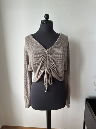 Damen leichter waffleknkt Sweater beige Grösse M neuwertig