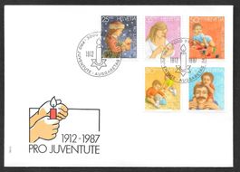 FDC Pro Juventute Serie 1987 J302 - J306 ET Bern 24.11.1987