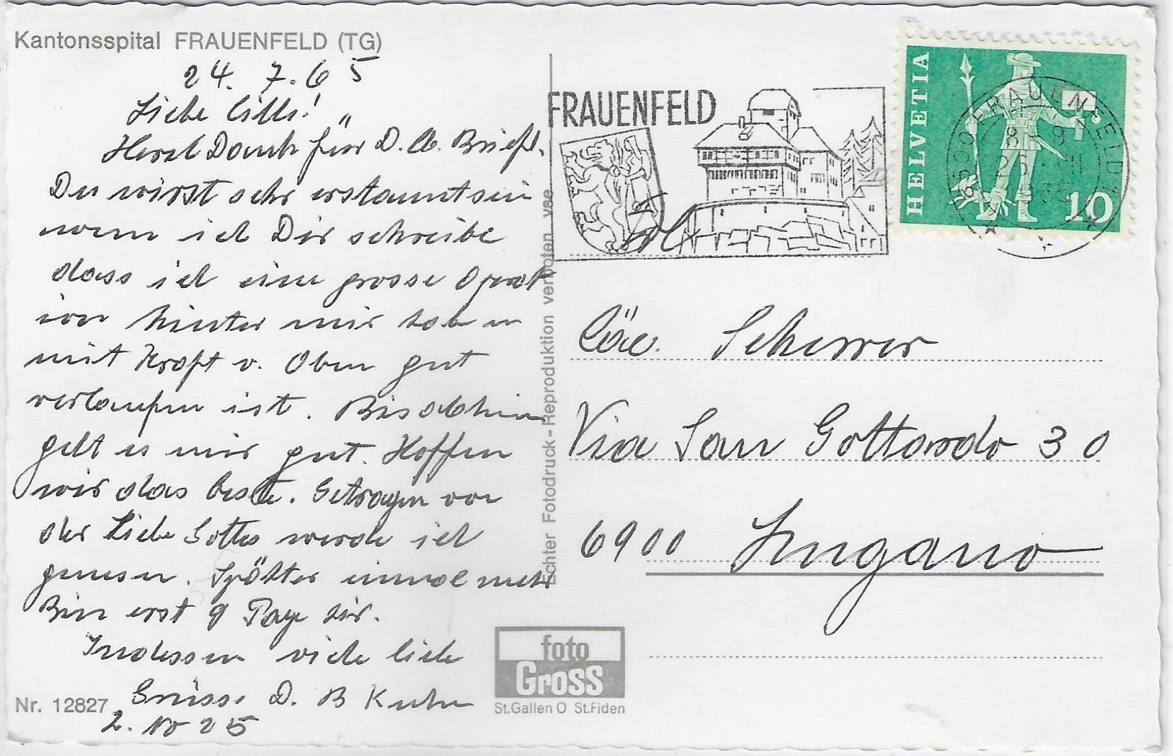Cartoline postali: Kantonsspital Frauenfeld – Antico da Ettingen venduto da Kartenplanet 1