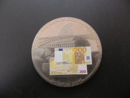 Medaille Europäische Währung 200 Euro Banknote 2002