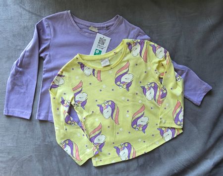 2x Kinder Langarmshirt Gr 92 NEU