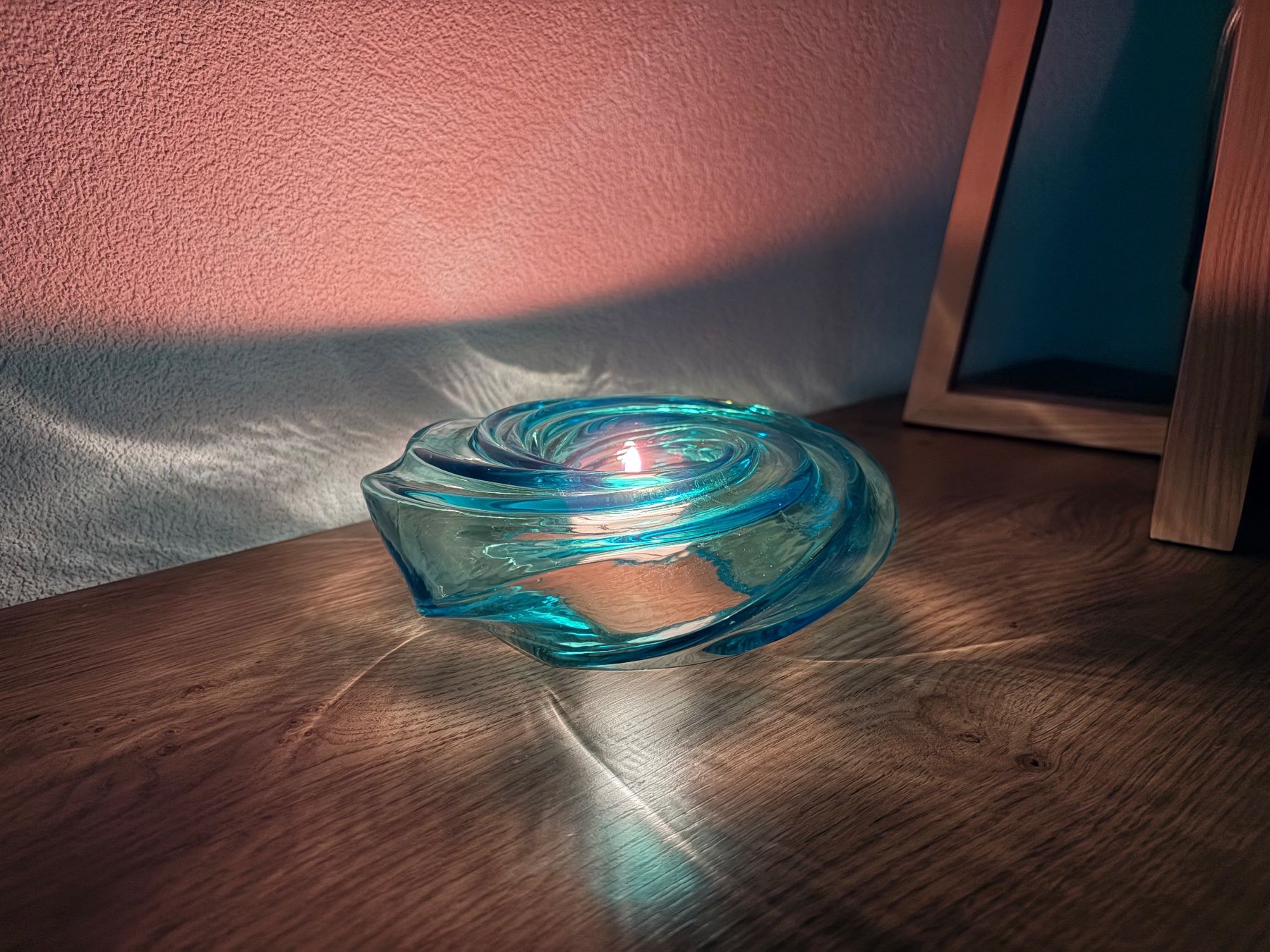 Murano Portacandele: Bougeoir Murano bleu turquoise, édition limitée – Nuovo e nell'imballaggio originale da Vuisternens-Ogoz venduto da PhilDr 4