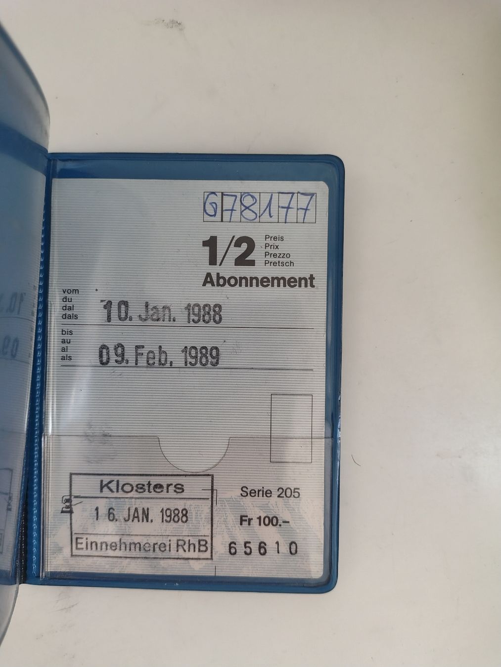 Biglietti: SBB HalbTax 1988 – Usato da Regensdorf venduto da szo_xjg5 2
