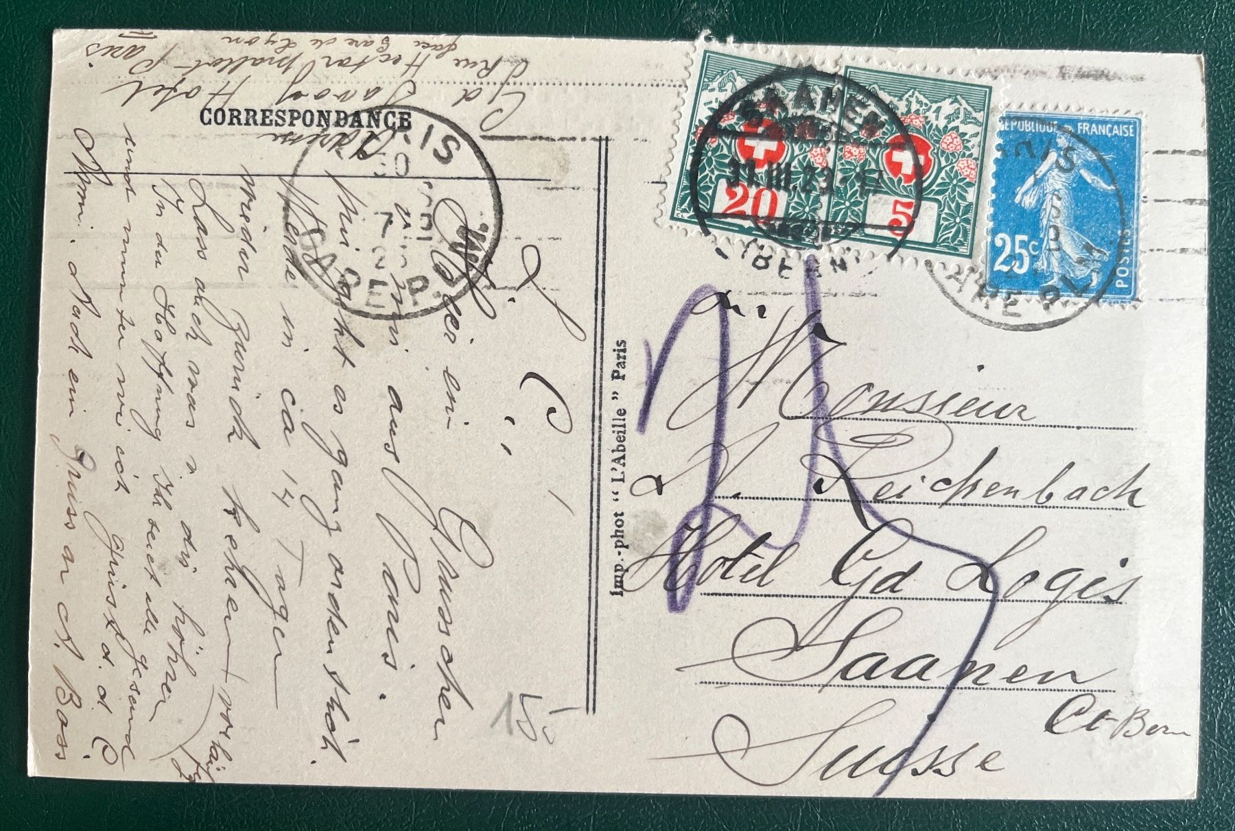 Ansichtskarten: AK Paris mit Strafporto – Gebraucht aus Biberist von Edelfloh 1