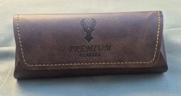 Custodia per occhiali Premium Glasses marrone in similpelle