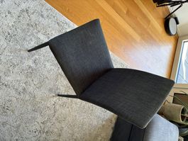 4x chairs, grey and cushioned