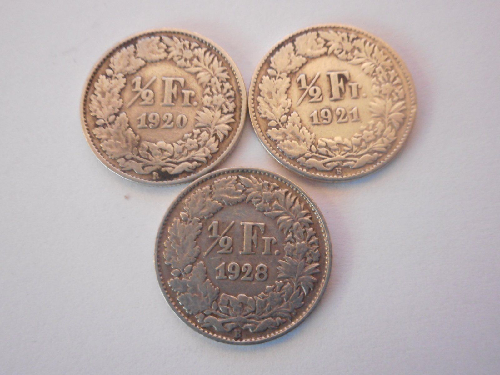 Tutti le monete: 3 x 50 Rp. silber  1920/21/28 – Usato da Kriegstetten venduto da pizlad2010