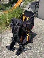 Kindertrage-Rucksack orange schwarz guter Zustand