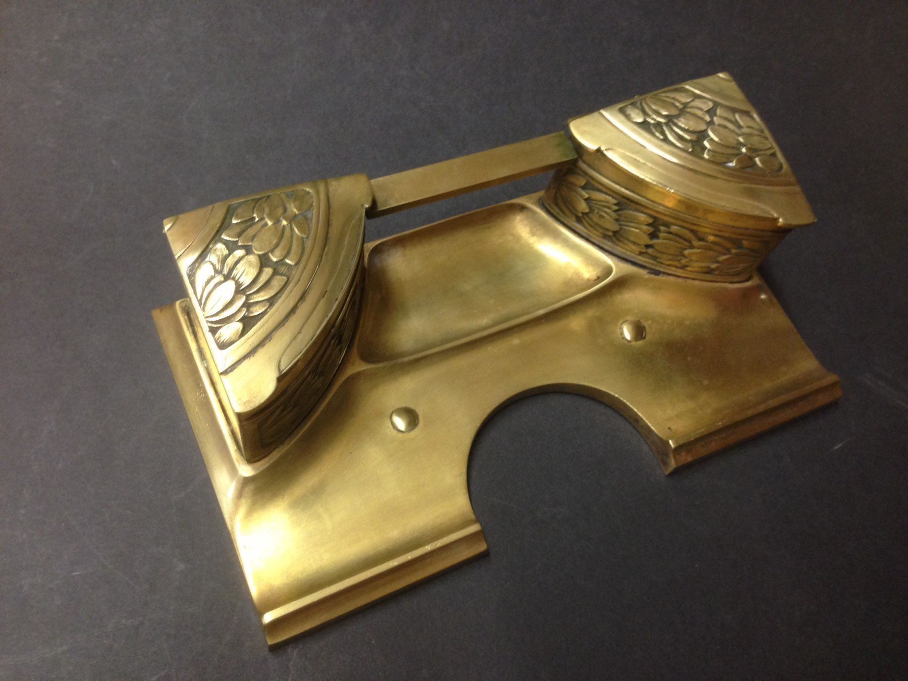 Sonstige Antiquitäten & Kunst: Antikes Jugendstil Messing Tintenfass – Gebraucht aus Schaffhausen von vintageville