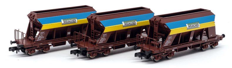 Jägerndorfer Modelleisenbahnen: JC 66301-01 SBB 3-teil. Schüttgutwagen-Set "Weiacher Kies" – Neu und originalverpackt aus Derendingen von FischertraiNs