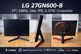 Écran Gaming LG 27” – 27GN600-B – 144Hz – 1ms - G-SYNC