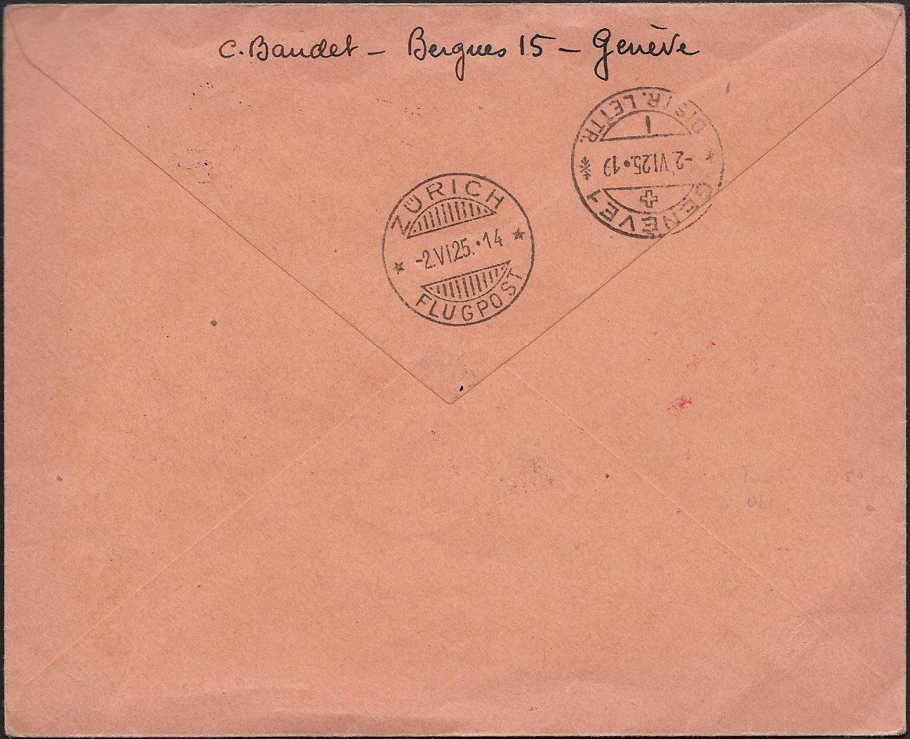1925 Brief Geneve - Zürich F4 + F6 mit VIGNETTE Top ab 1.- (Gebraucht ...