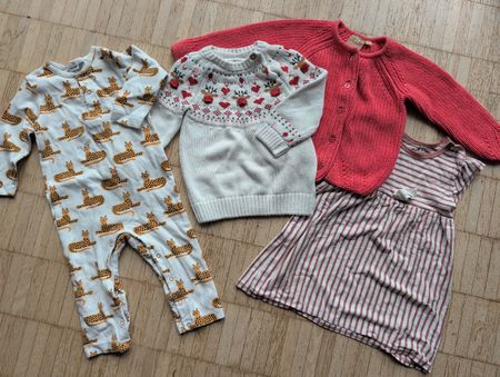 Winter-Kleider Set Mädchen Grösse 74 80 86 gemischt 4 Teile