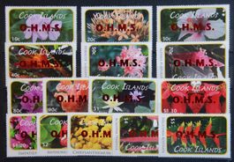 Cook Islands Dienst. Kat. 70-84B ** Blumen Kat. 38 Euro sehr