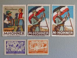 REKLAMEMARKEN M. HOHNER AKKORDEON HARMONIKA