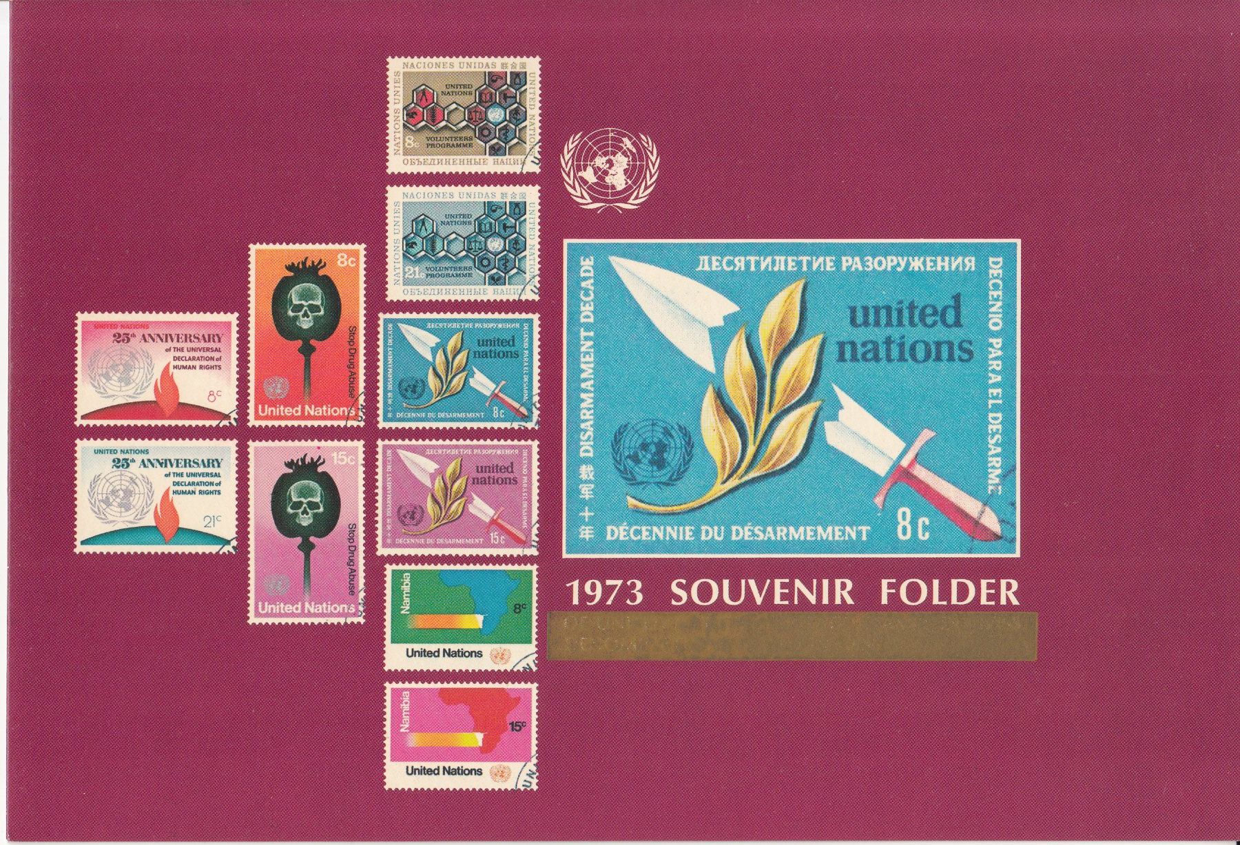 Tous les timbres: Uno New York Souvenir-Folder 1973 postfrisch – D'occasion à Bürglen TG par StampGraf