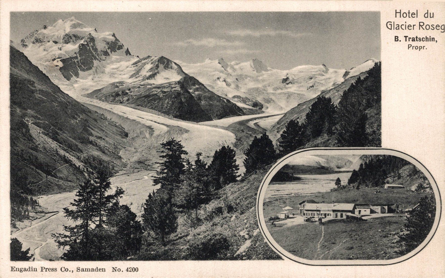 Cartoline postali: Hotel du Glacier Rosegg – Usato da Bronschhofen venduto da Astore
