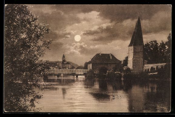 Ansichtskarten: Solothurn, Uferpartie mit Kirche bei Mon – Gebraucht aus Berlin von bartko-reher