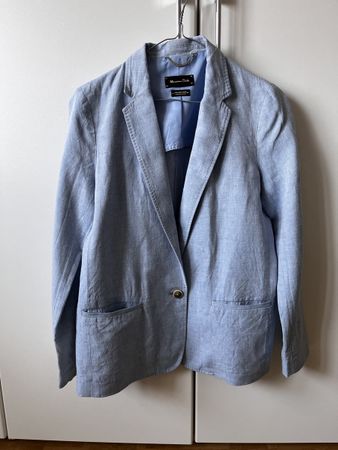 Massimo Dutti Leinen Blazer, hellblau, Gr. 38, Sommer!