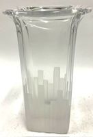 Kristallvase aus satiniertem Glas von Peill &Putzler 70er
