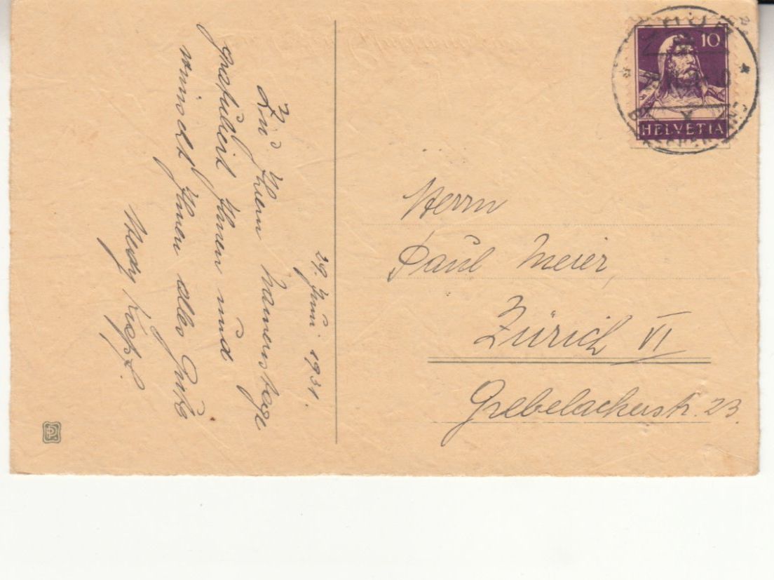 Cartoline postali: Glückwunschkarte 1931 – Usato da Bürglen TG venduto da StampGraf 1