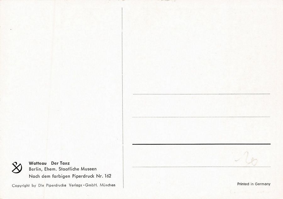 Cartoline postali: Kunst-AK, Watteau, Der Tanz – Usato da Frauenfeld venduto da POML 1