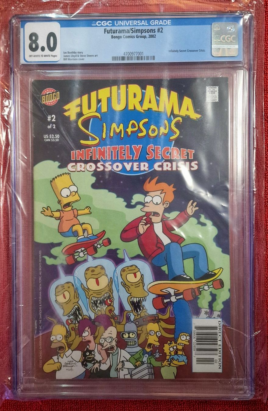 Fumetti: Futurama/Simpsons Crossover #2, 2002 CGC Grading 8.0 – Usato da Basel venduto da phi_8xhm