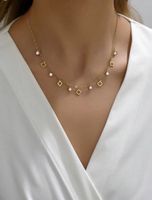 Collier doré trèfles et strass - Élégant et neuf ✨