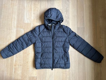 Ecoalf "Daunenjacke", recycelt, dunkelgrau, Kapuze, Gr. S