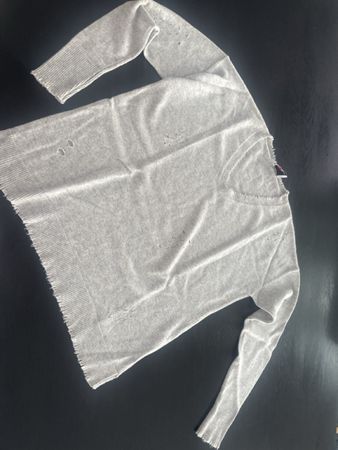 Damen Pullover Kaschmir hellgrau Grösse S
