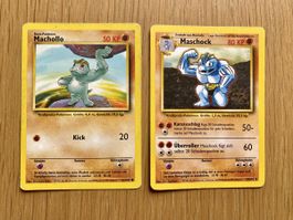 Pokemon Machollo 52/102, Maschock 34/102, Basis Set 1999