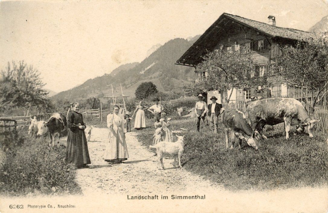 Ansichtskarten: Oberwil   BE  im Simmental        um 1908 – Gebraucht aus Brig von Valcards54