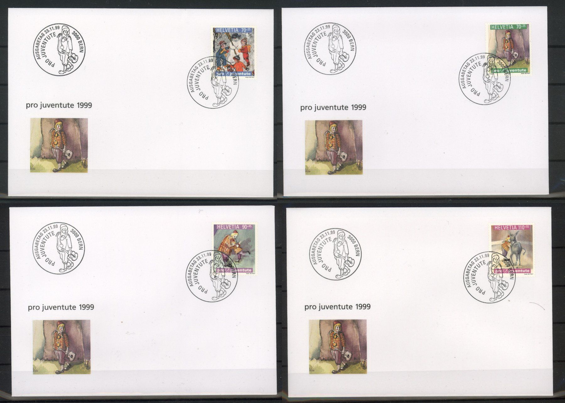 Alle Briefmarken: 1999, FDC, Pro Juventute, Einzelserie – Gebraucht aus Willisau von Vollstempel