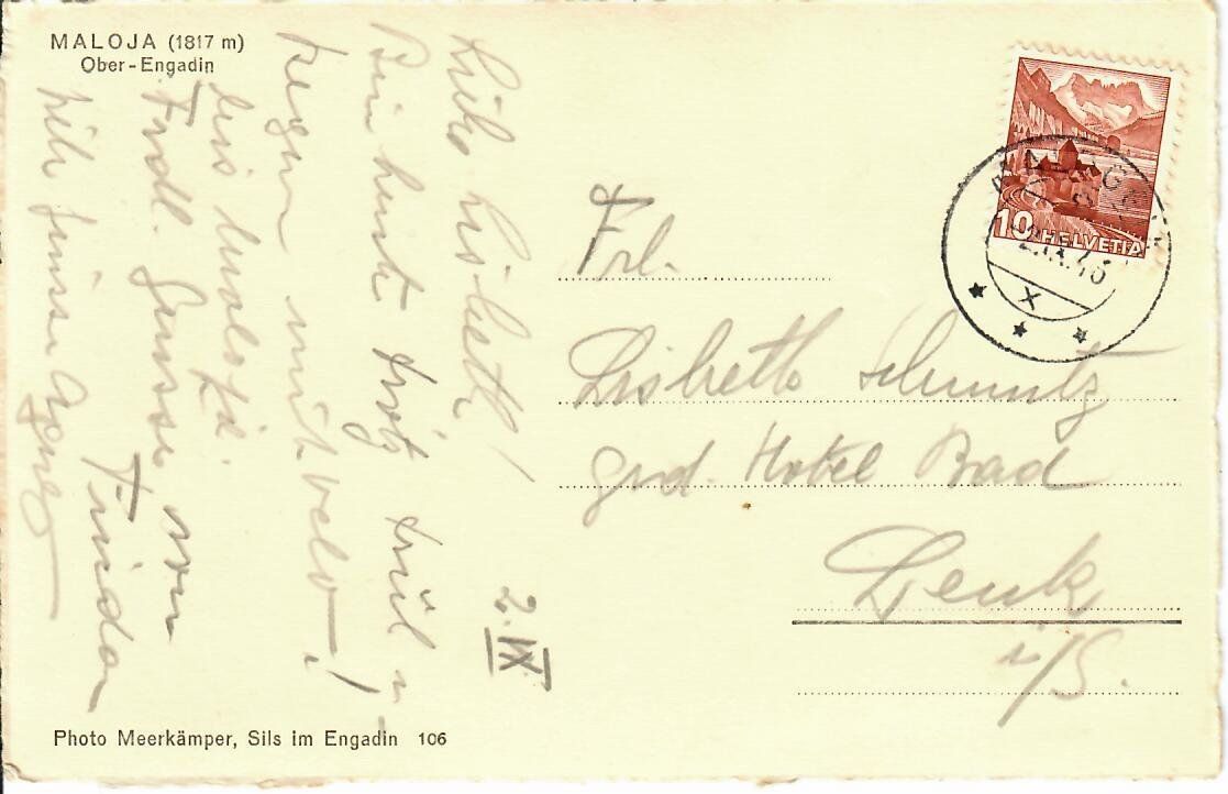 Cartoline postali: Maloja – Usato da Hochdorf venduto da Ziegel-16 1