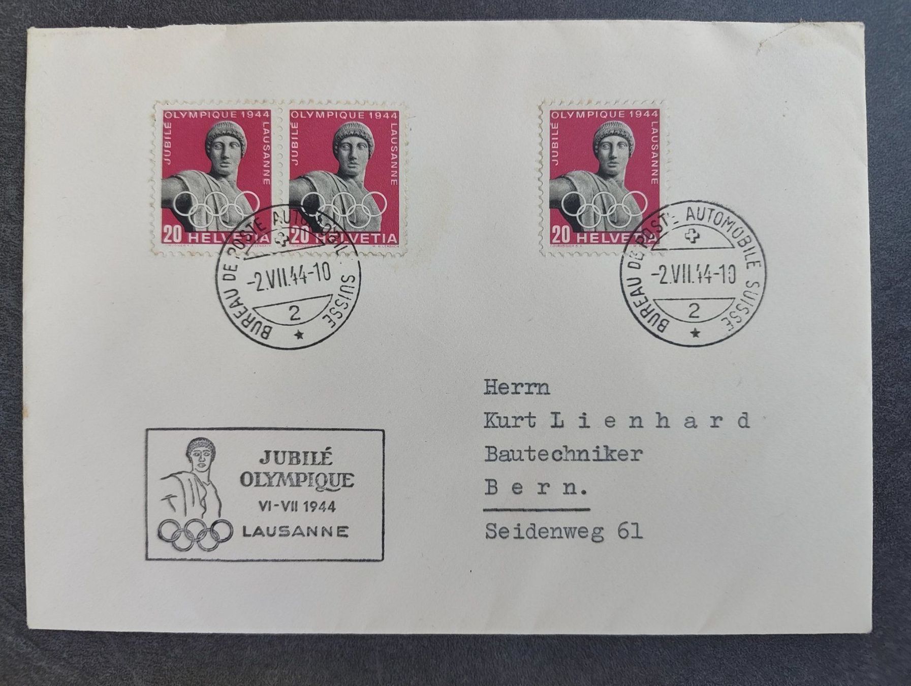 Tutti i francobolli: CH 3 Briefe mit SBK 259 - 261 – Usato da Adliswil venduto da Swiss_Coolio 2