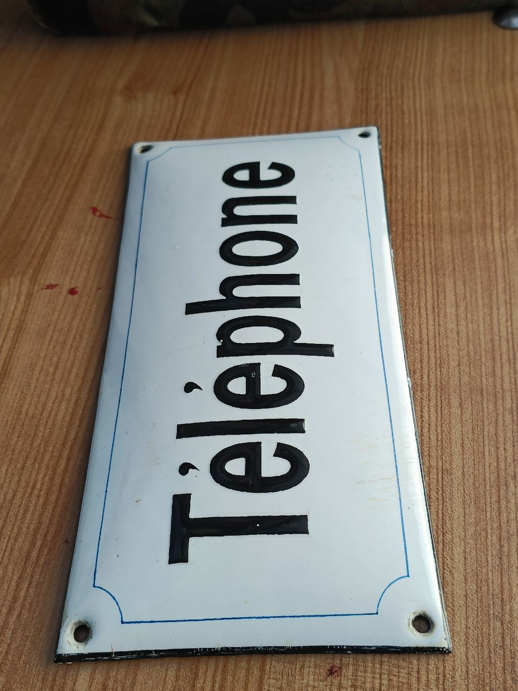 Insegne: Emaille Schild / Telephone - gewölbte Form ca. 1920 – Usato da Brugg AG venduto da Ente015 1