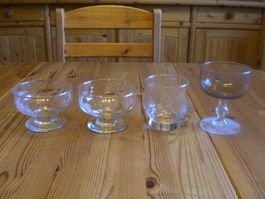 4 Coupe Gläser, Dessert Schalen