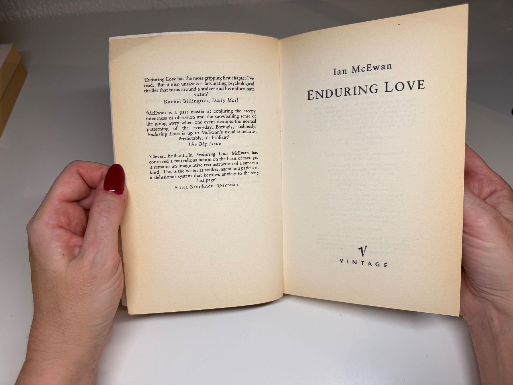 Libri: NOVEL: Ian McEwan, Enduring Love – Usato da Grosswangen venduto da English_books 3