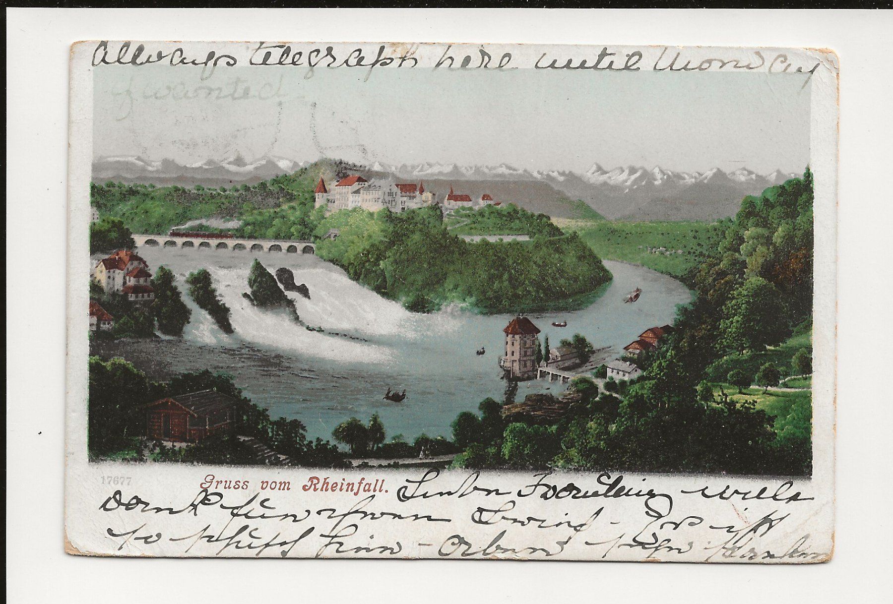 Ansichtskarten: AK  1907 Gruss vom Rheinfall – Gebraucht aus Greifensee von 315WDO