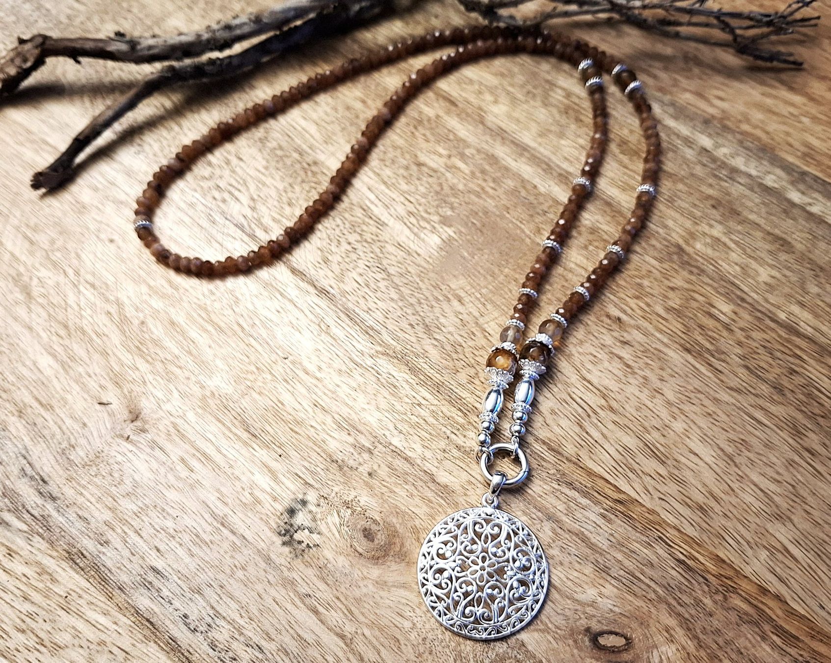 Catenine: AMELIA - Jadekette - Sterling Silber - braun – Nuovo e nell'imballaggio originale da Mühlethal venduto da nicita-modeschmuck 2
